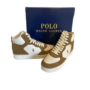 New With Box Polo Ralph Lauren Shoes Mens 10.5D Masters Mid SK HTL Suede Leather